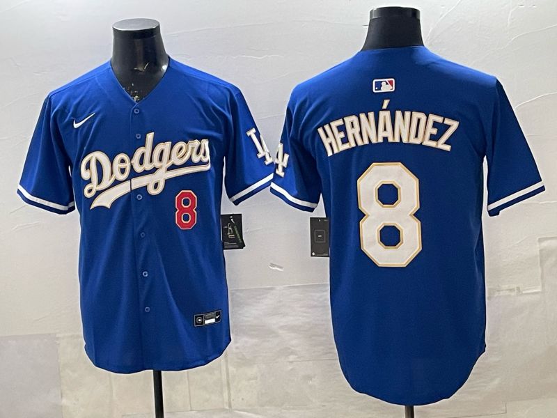 Men Los Angeles Dodgers #8 Hernandez Blue Gold 2026 Nike Game MLB Jersey 001->los angeles dodgers->MLB Jersey